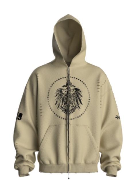 BUNDESWAPPEN DEUTSCHLANDS HOODIE ZIP-UP (VINTAGE LIGHT YELLOW)
