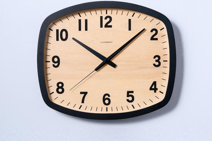 샹브루 R-square clock(BK)  타원 사각 레트로 무소음 벽시계