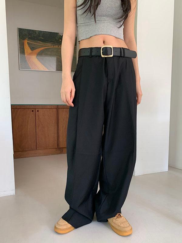 블렘토 [MD PICK] OVER WIDE TUCK SLACKS