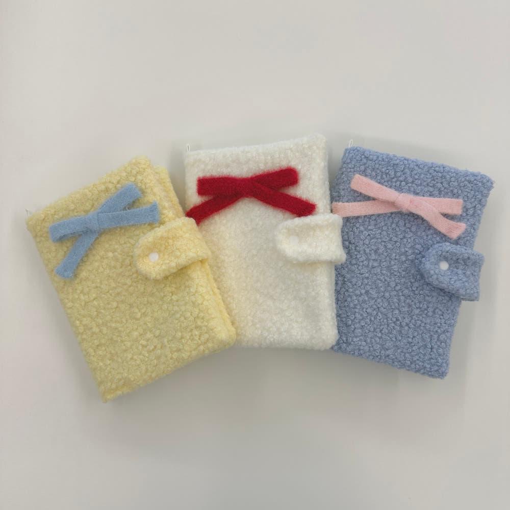 블룸디디 뽀글이 리본 북커버 (3color)
