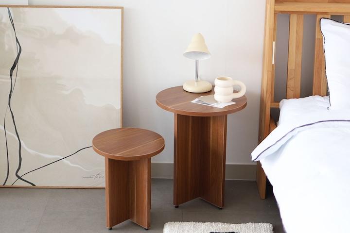 원형 우드 협탁 스툴 침대협탁 티테이블 소파협탁