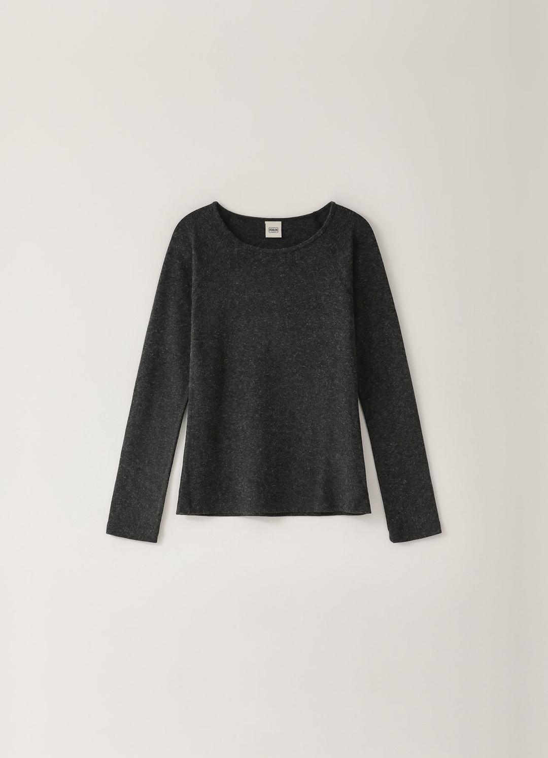 2ND / Long Raglan Layered T-Shirt - Charcoal