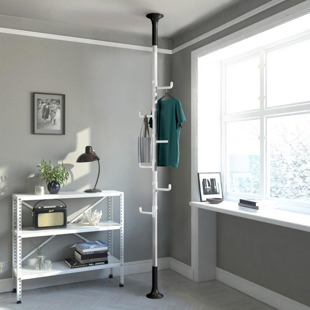 리우리빙 튼튼한 폴행거 천정형 스탠드 옷걸이 38mm 화이트