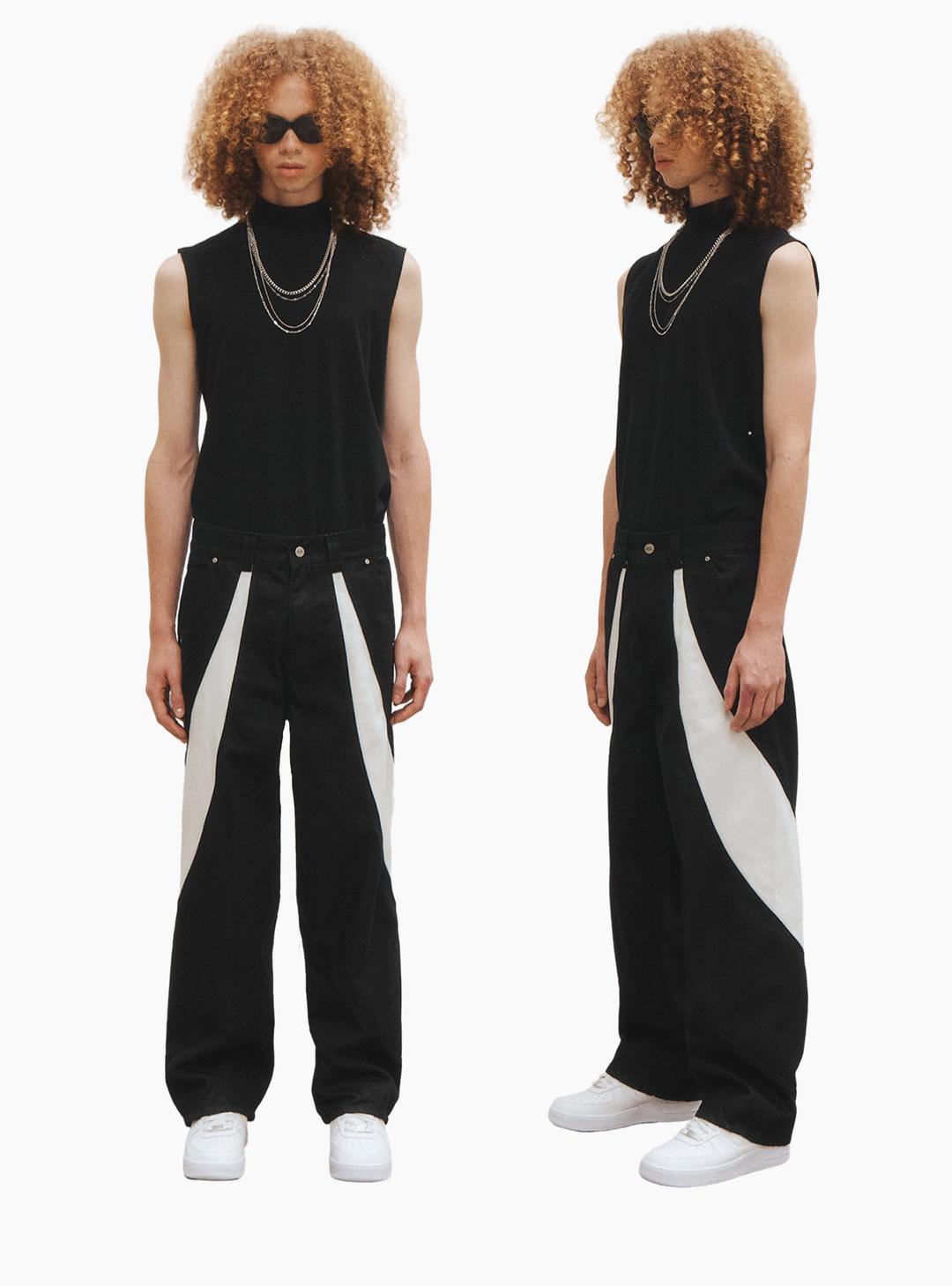 TORNADO WIDE DENIM BLACK(WHITE)