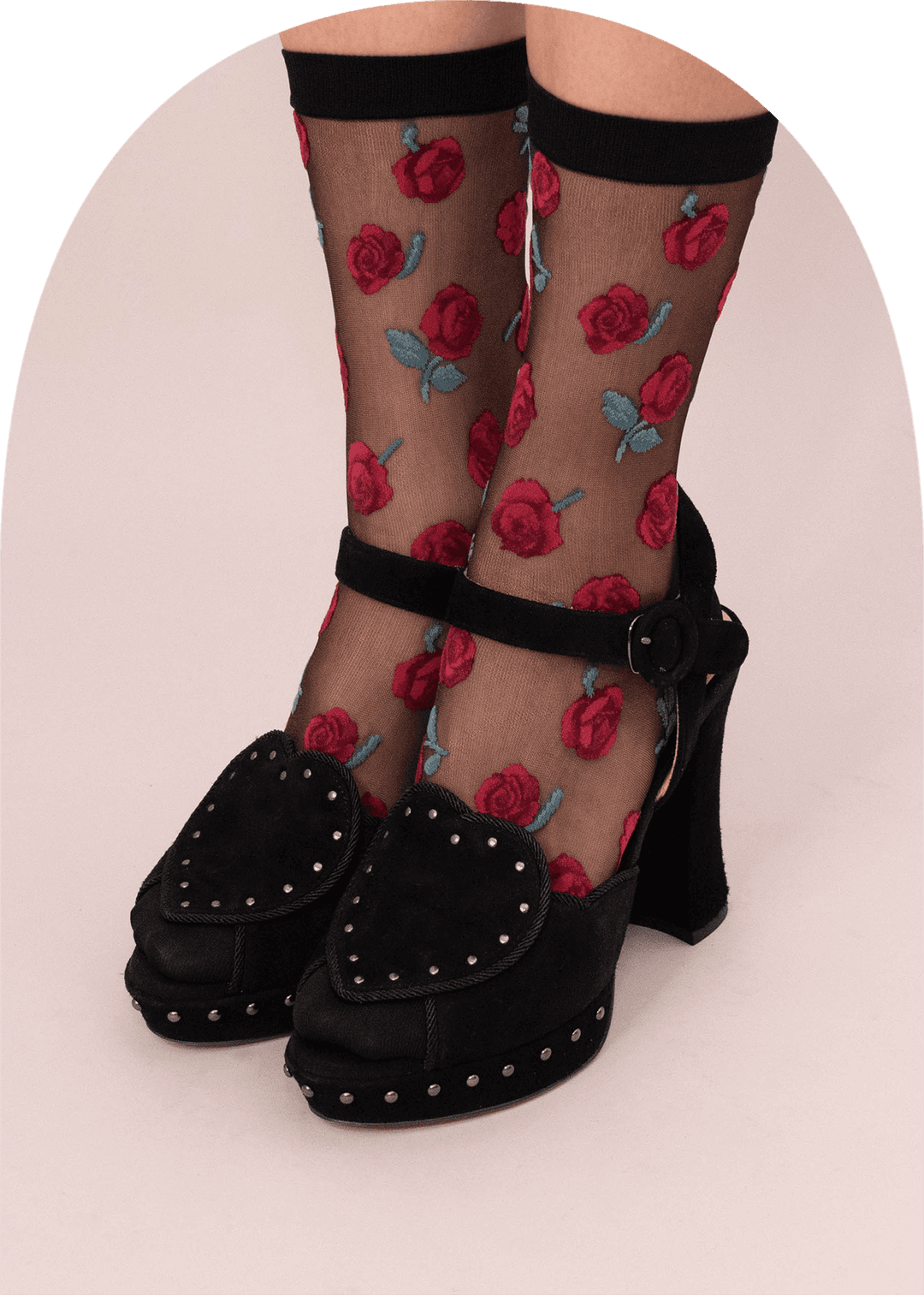 Petite Rose Socks - Garnet