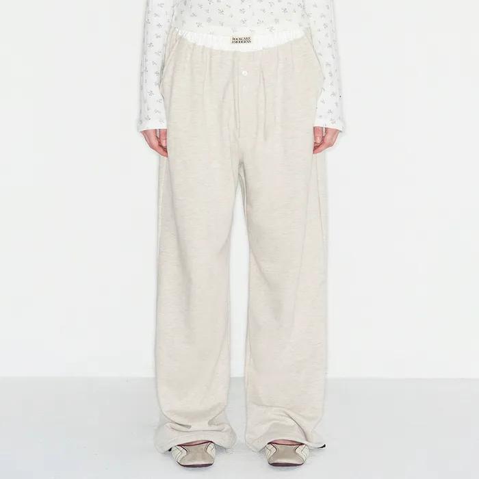 Waist Layerd 2way Jogger - Oatmeal
