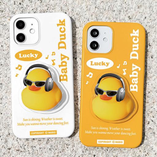 [투명톡+유광하드 오리인형] 핸드폰케이스