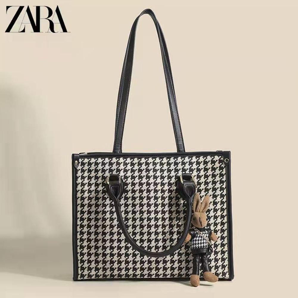 ZARA 2022 대형 플로버 토트백 유럽풍 크로스백 숄더백