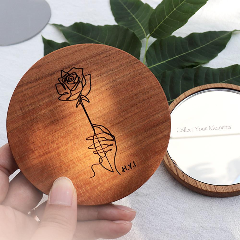 원목 원형 나무 손거울 제작 (각인 가능)