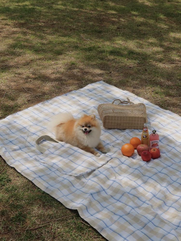 메종본뉘 프렌치 체크 피크닉매트 캠핑매트 방수 돗자리