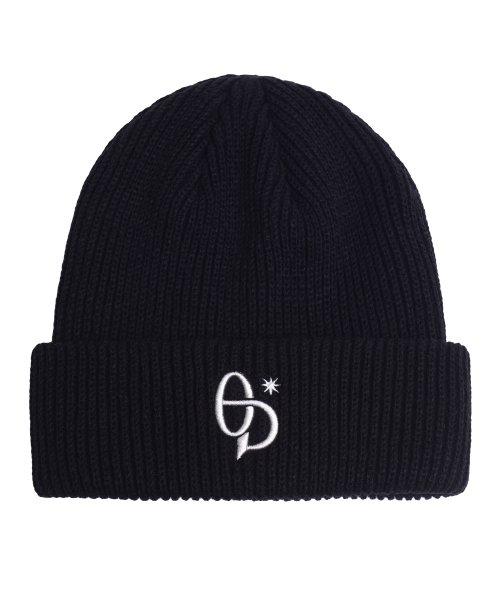 시그니처 심볼 니트 비니 블랙