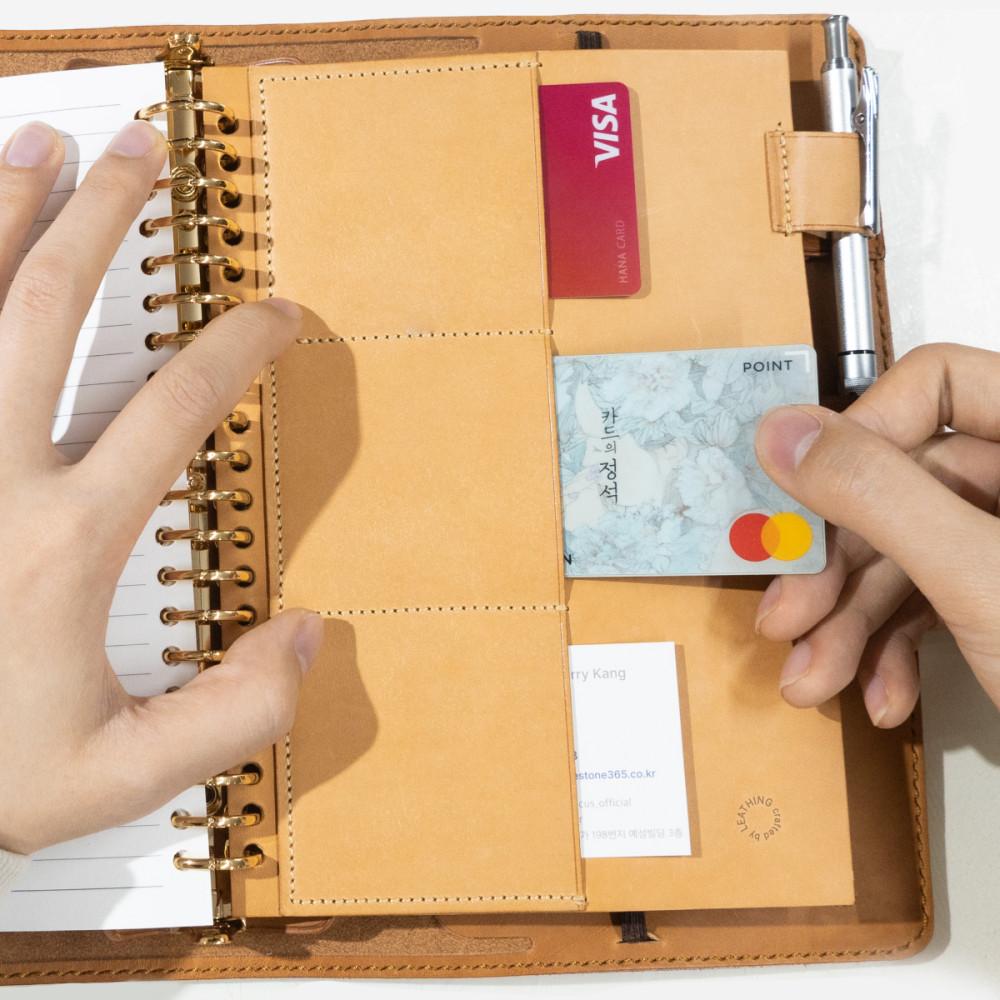 플랜커스 가죽 펜꽂이 A5 6공 기본형 펜홀더 책받침 명함첩 명함꽂이 명함집