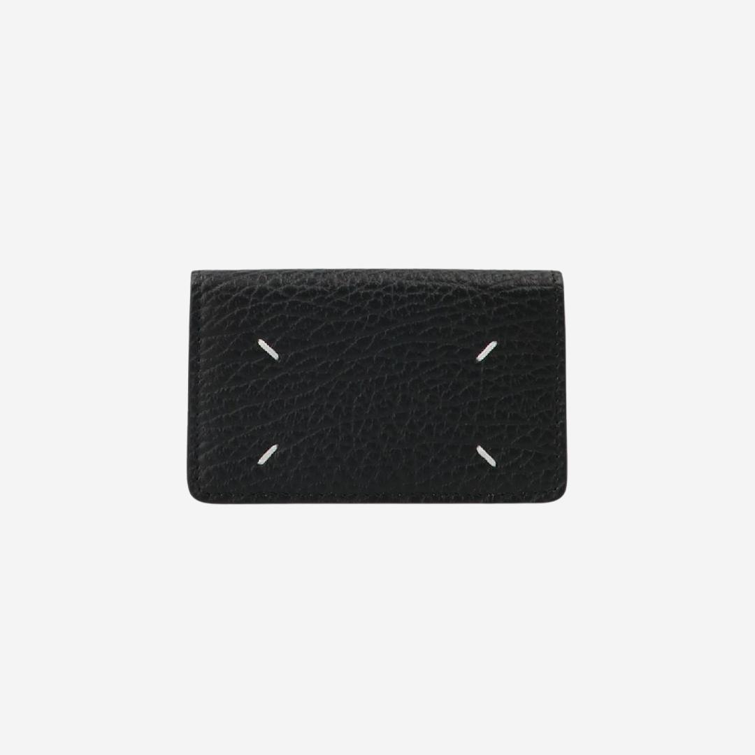 Maison Margiela Stitch Leather Flap Card Holder Black