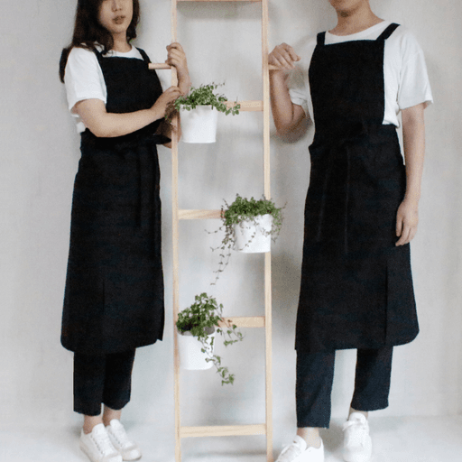 자수각인👌린넨바리스타앞치마