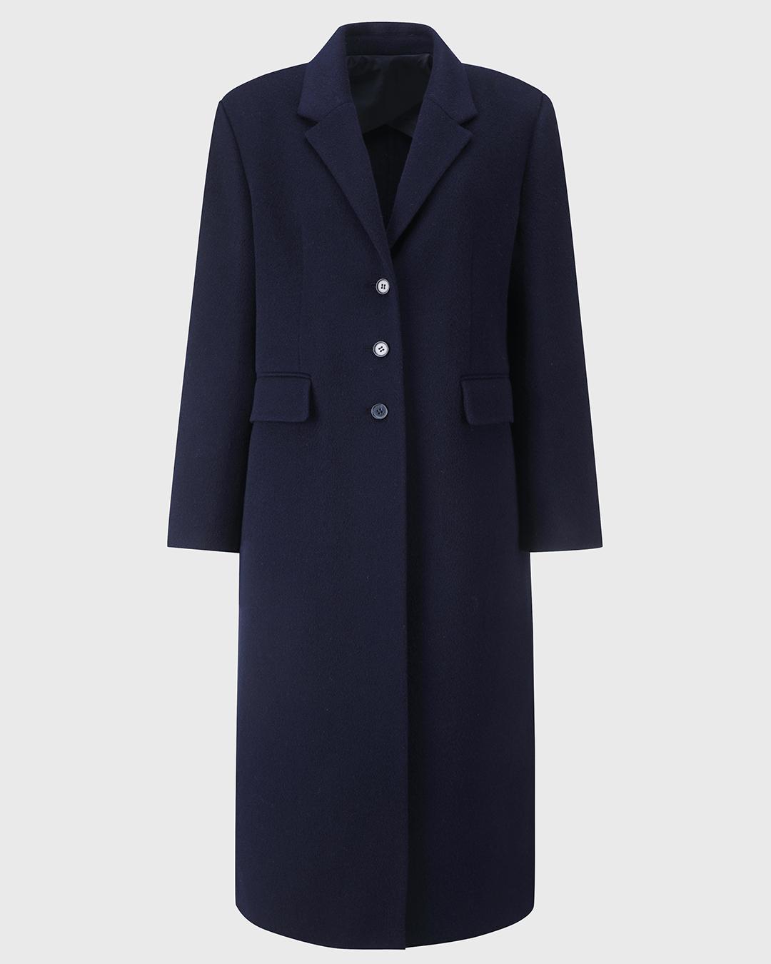 DEEP SLIT SIDE SINGLE COAT_DARK NAVY