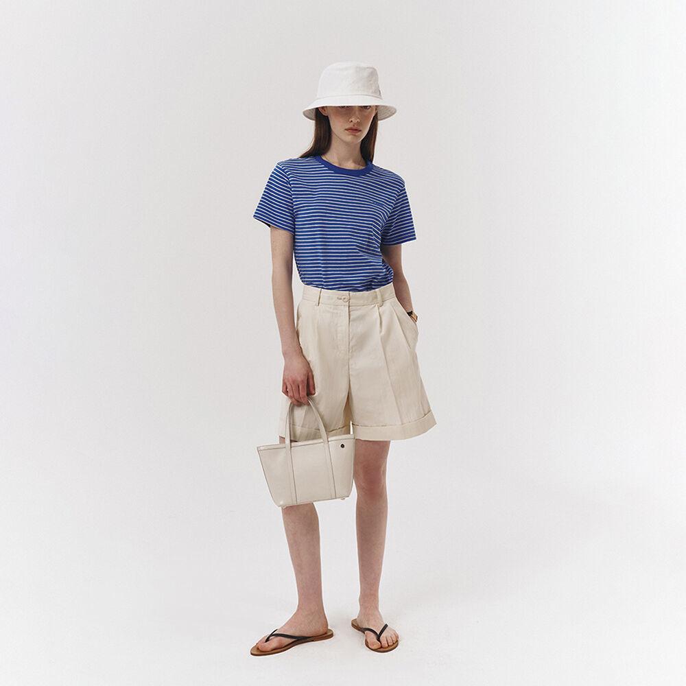 COTTON TURN-UP SHORTS IVORY_UDPA3B225IV