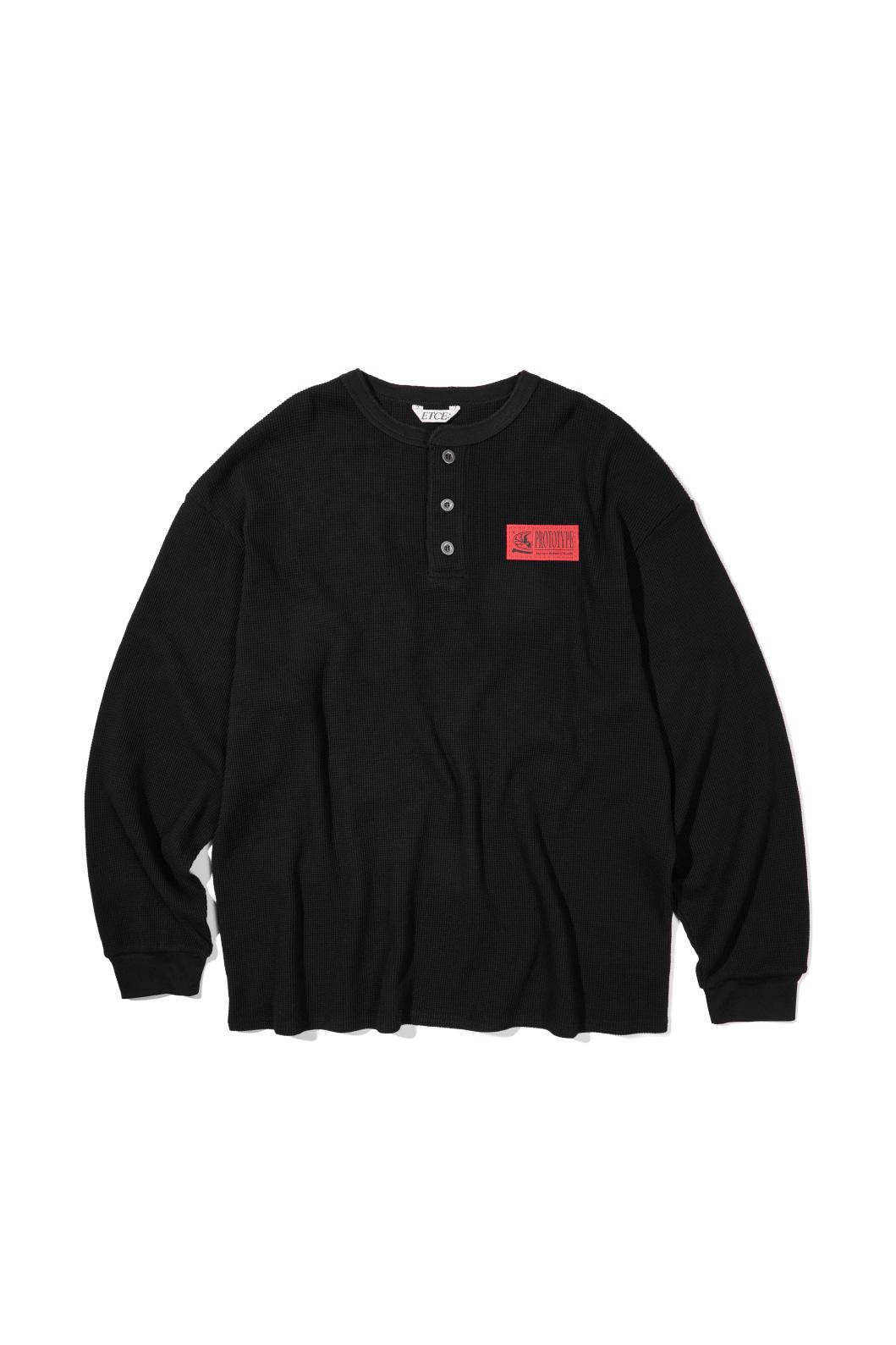 PROTOTYPE HENLEY NECK WAFFLE KNIT (RED)
