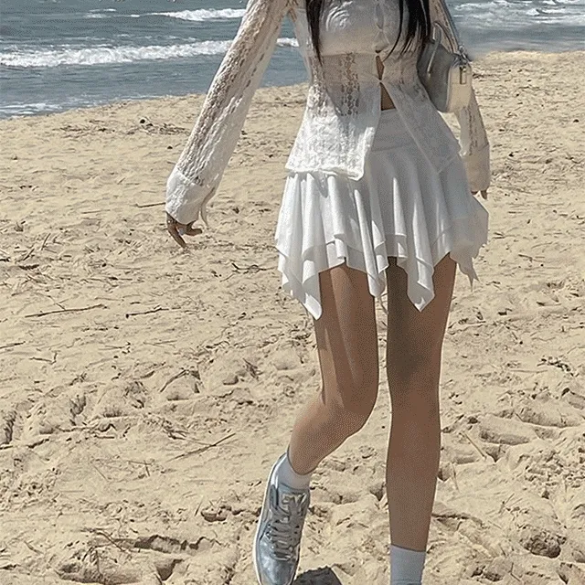 [최저가/주문폭주] 포잉 발레코어 언발 레이어드 캉캉 미니스커트(3color)