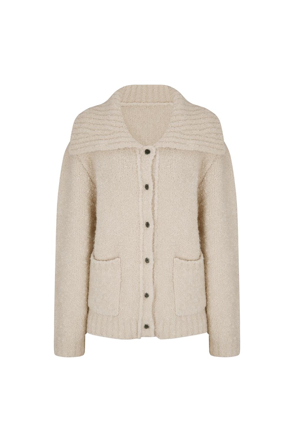 테디베어 니트 코트 베이지