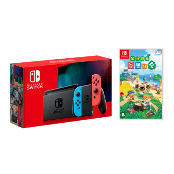 SWITCH 본체 네온 + 모여봐요 동물의 숲*