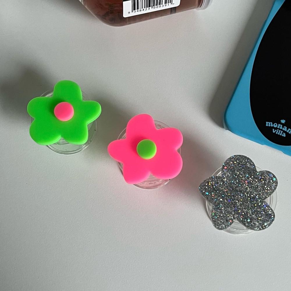 네온 플라워 글리터 플라워 아크릴 그립톡