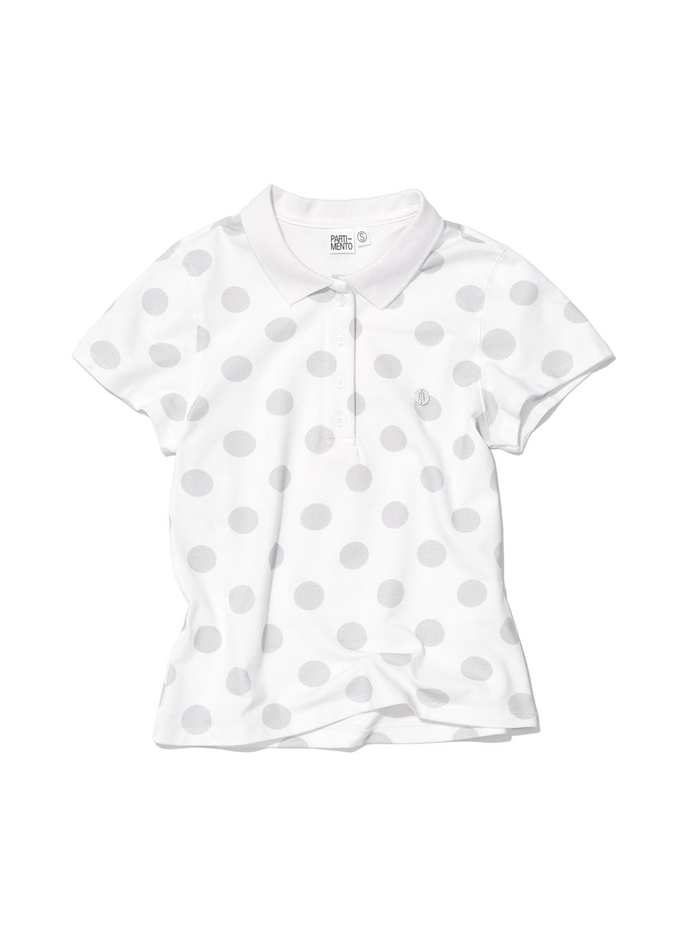 [WOMEN] POLKA DOT ALL OVER PRINTED POLO TEE_WHITE