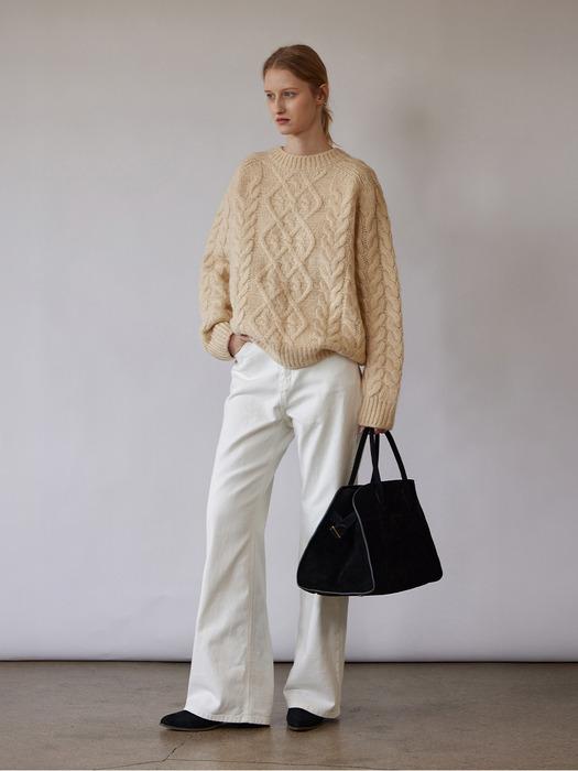 [꼬민지,노유진PICK]F/W Paul Semi Wide Fit Washing Denim Pants - WHITE