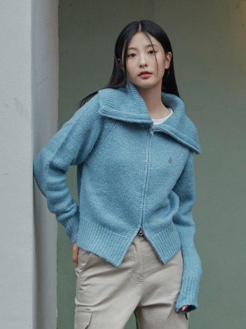 여성) 카라 집업 가디건_EPD4EC2300