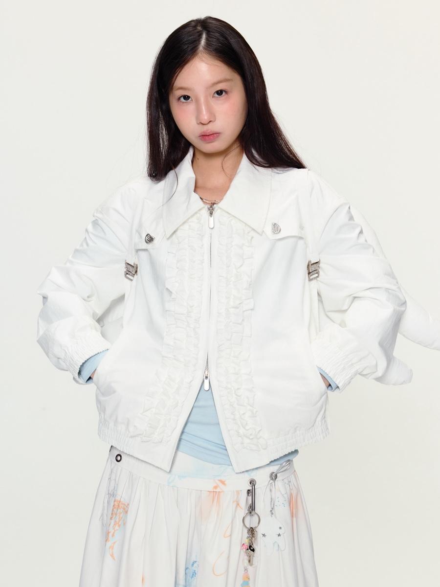 YaWhat Lace Lapel Short Jacket