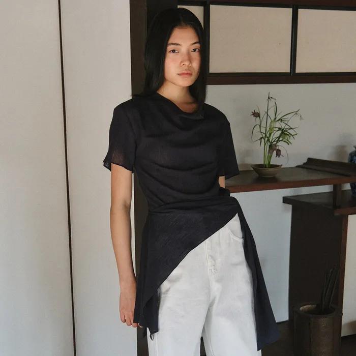 Cowl-neck Pleats Blouse B511_23