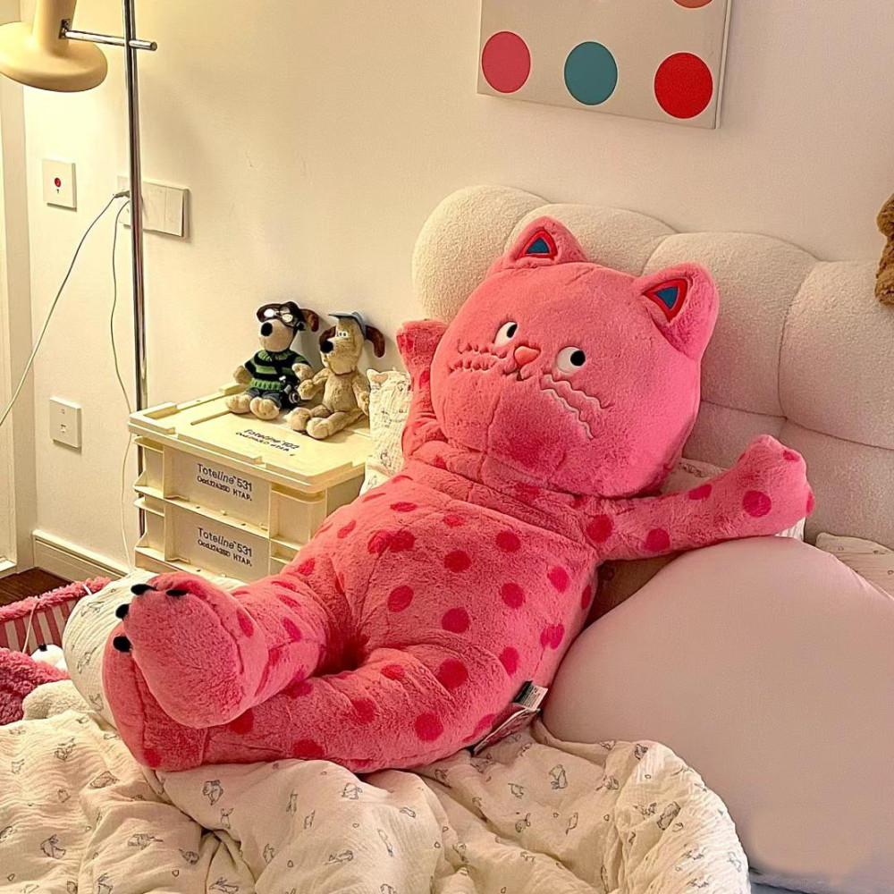 폴카 도트 고양이 대형 봉제 인형 바디필로우