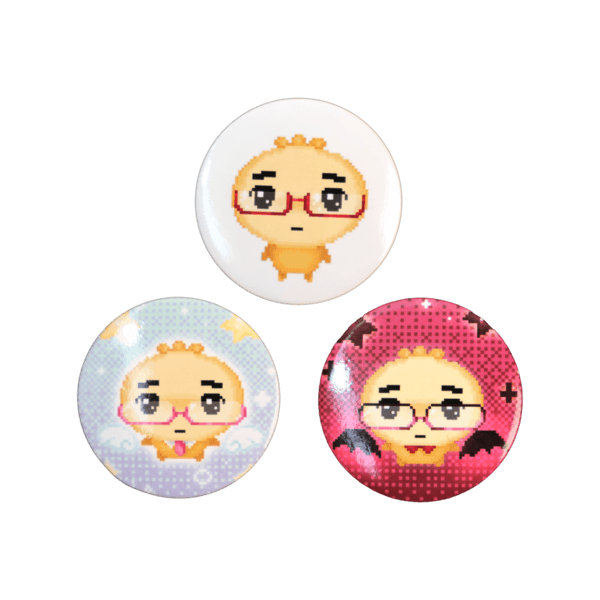 안경만두 핀버튼 3종