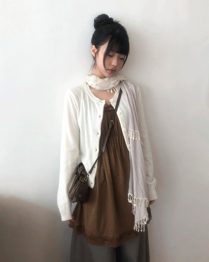 원더원더 [빈티지 감성🪽] 레닝 레이스 레이어드 롱 나시