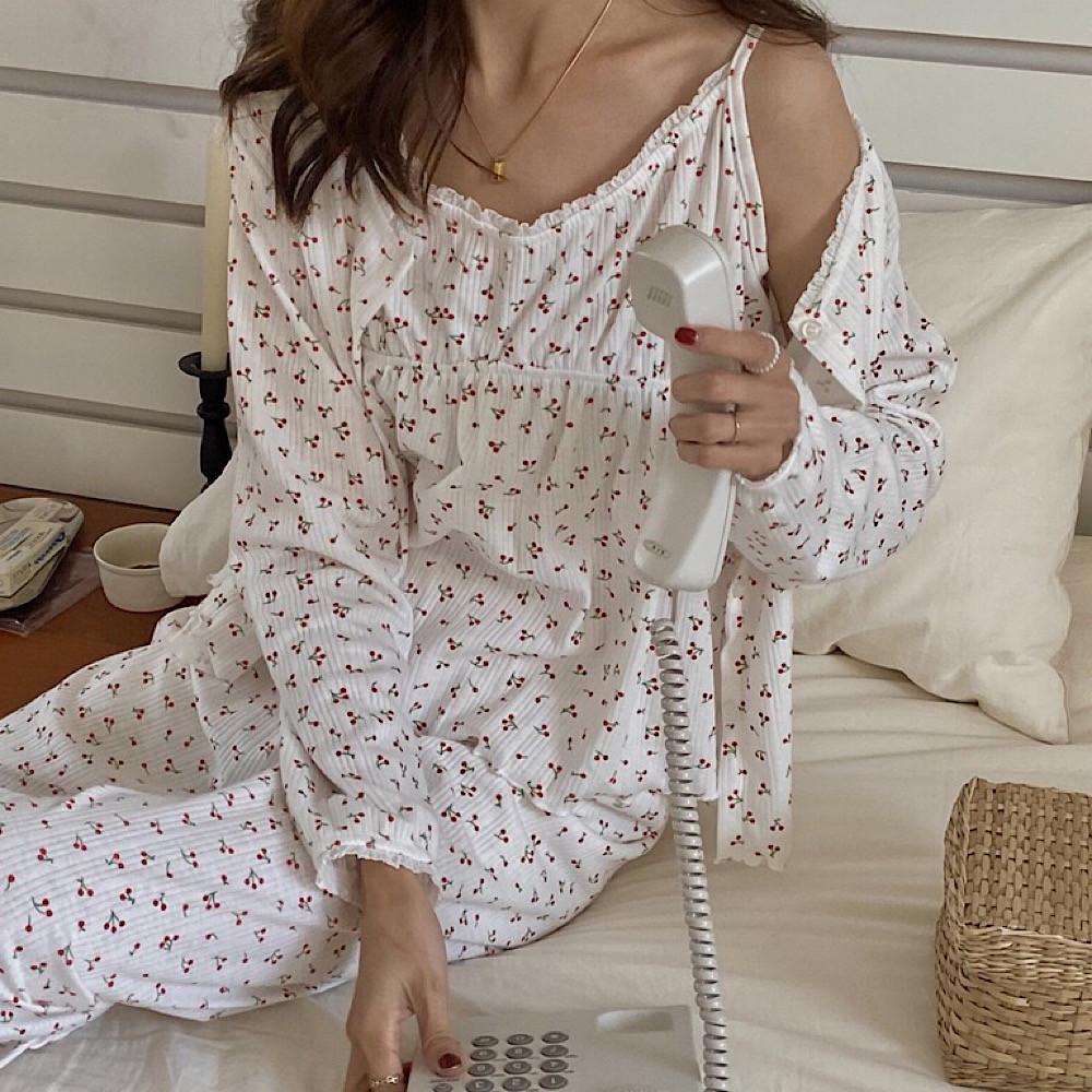 체리 3pcs 나시 가디건 파자마파티 홈웨어 실내복