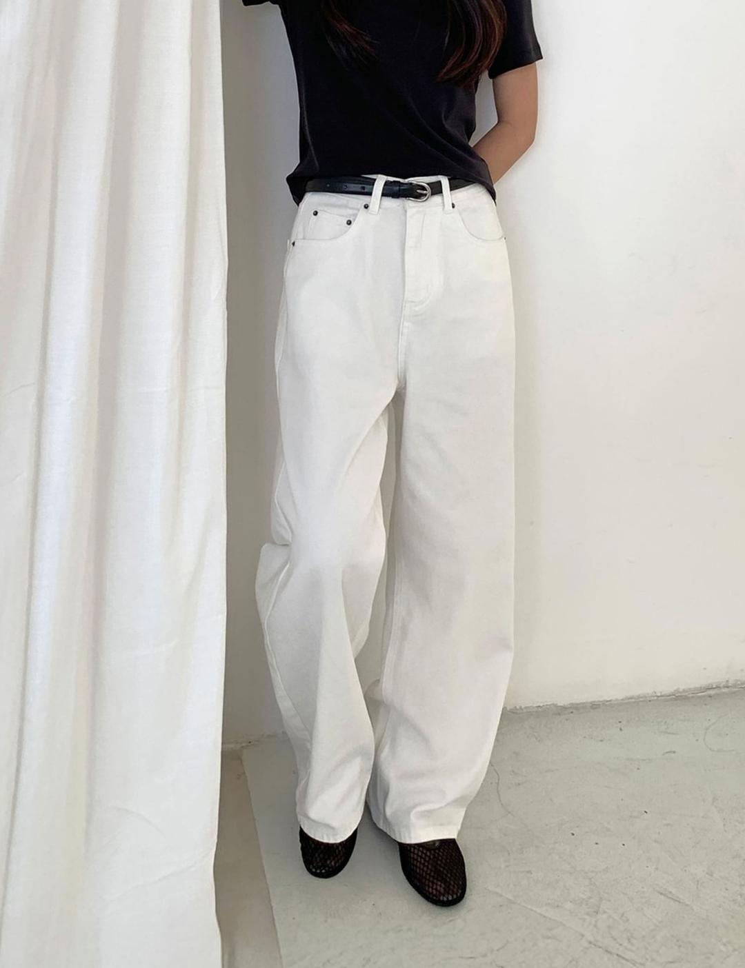 (woman) 데어 다잉 와이드팬츠_White