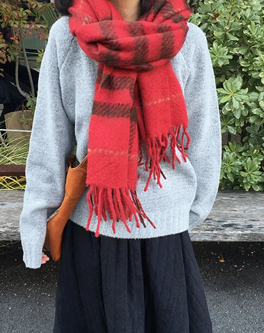 추천! 메리 빅 체크 머플러 (4color)