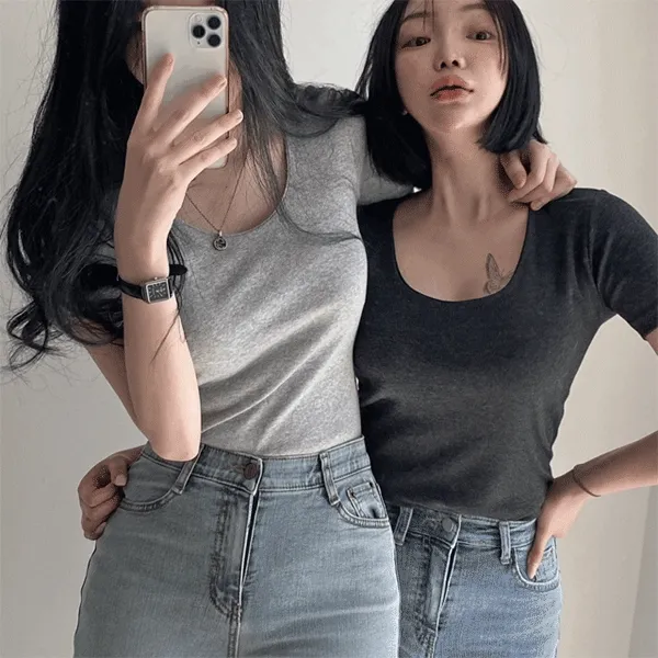 [후기극찬✨굿원단] 날씬핏 데일리 반팔티