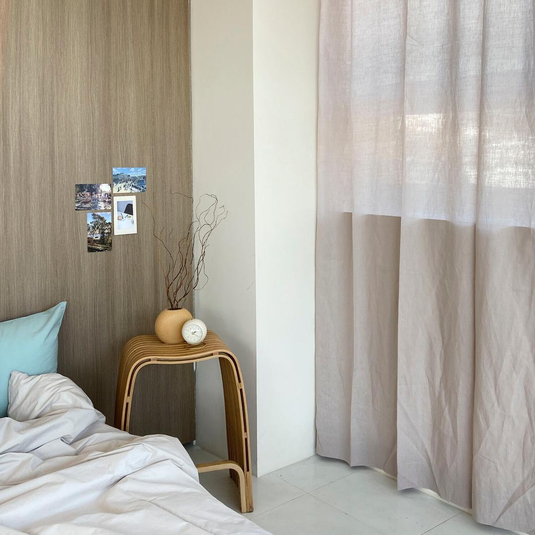 언아더린넨 멜로우 핑크 커튼