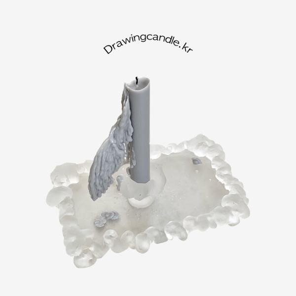 DRAWING CANDLE | Translucent cloud plate