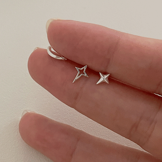 [silver925] 스파클링 실버 피어싱 세트 (3pcs/one color)