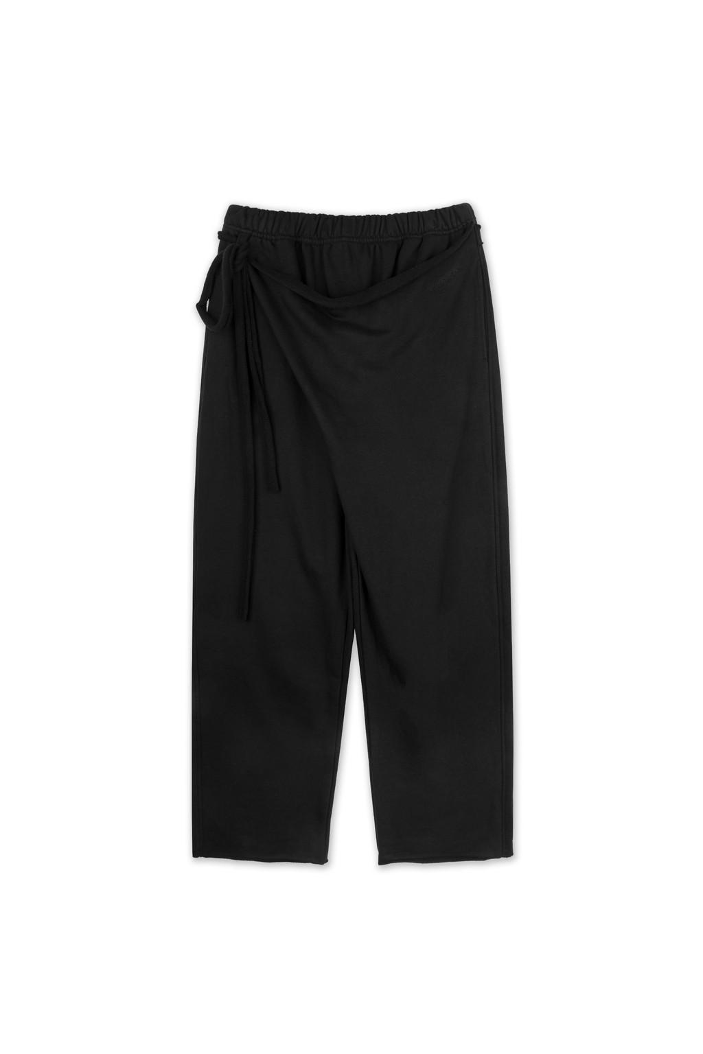 셔링 타이 스웻 팬츠 (블랙)