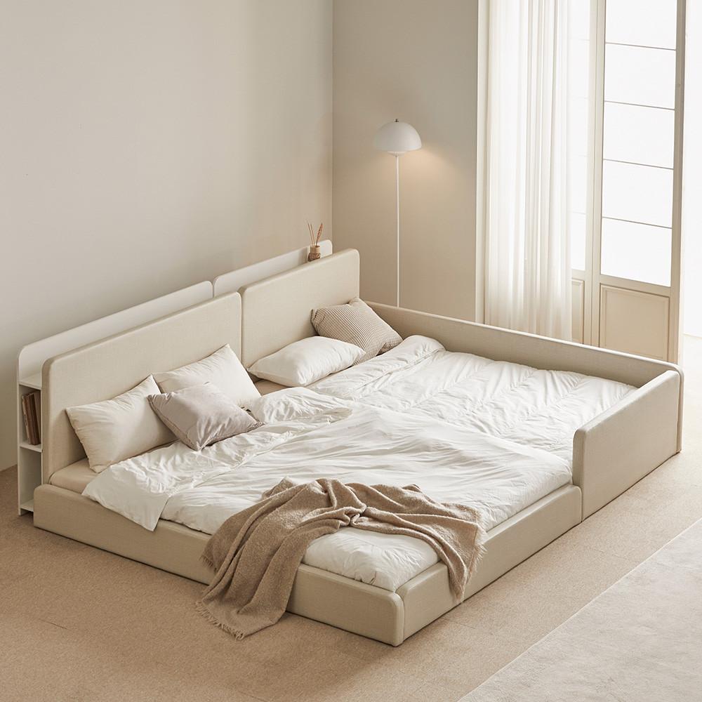 도담 마루 저상형 패밀리침대 원목 LED 슬림형 가족침대