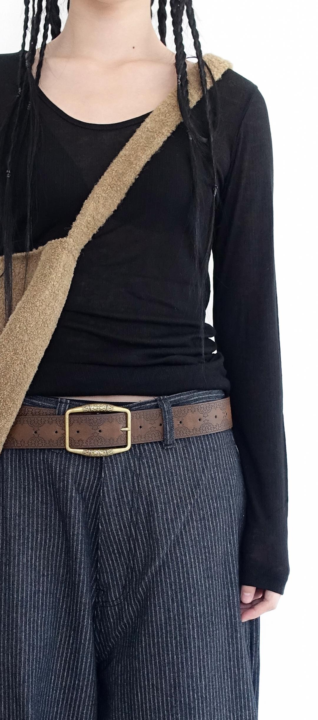 antique pattern wide belt