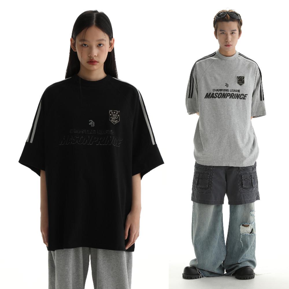 MASONPRINCE 메이슨프린스 반팔 티셔츠 블록코어룩 티셔츠 루즈핏 오버핏