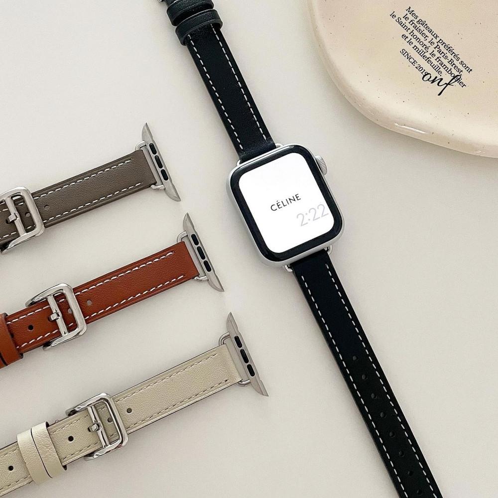 애플워치 스트랩 미니 가죽 밴드 슬림 시계줄