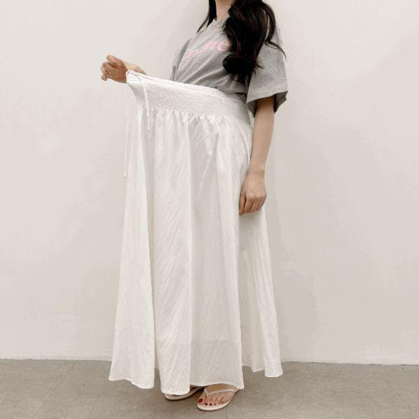 (롱)스모크밴딩스커트-2color [안감있음]