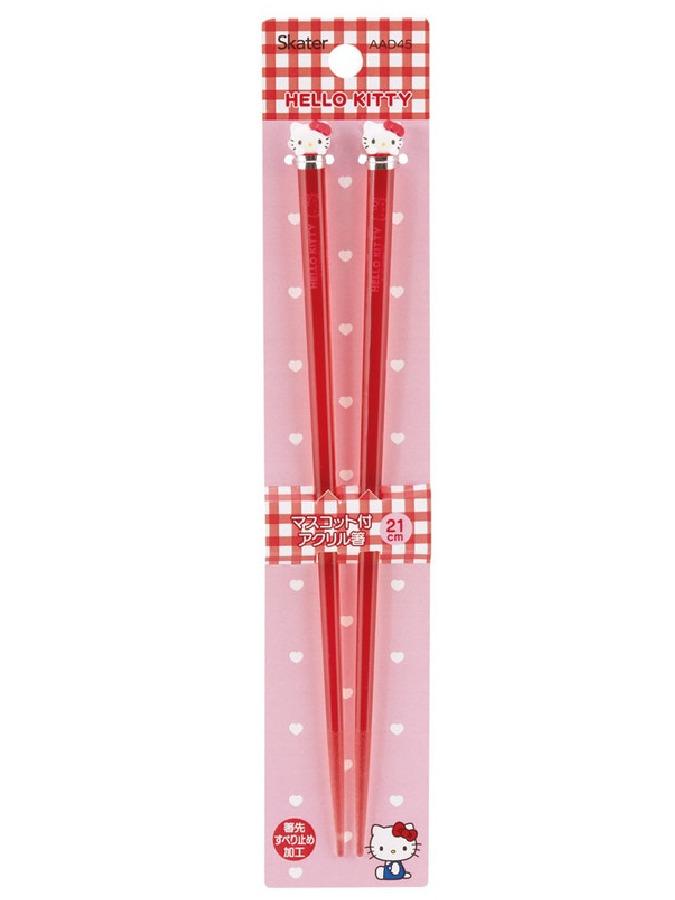 헬로키티 미끄럼 방지 투명 아크릴 마스코트 젓가락 21cm