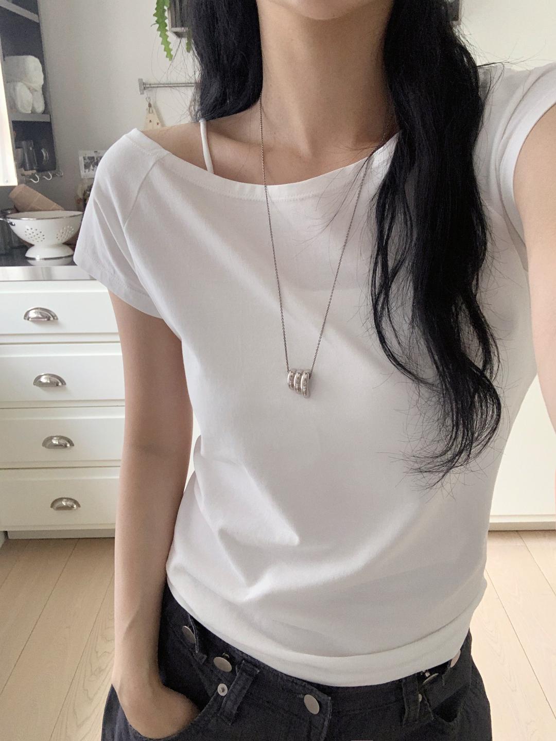 유리에 위클리 보트넥 반팔 tee - 4color (반팔티/보트넥티셔츠/데일리/베이직/반팔추천)