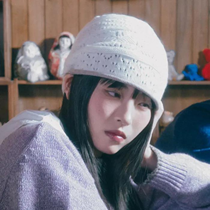 더스티 니트 비니 아이보리