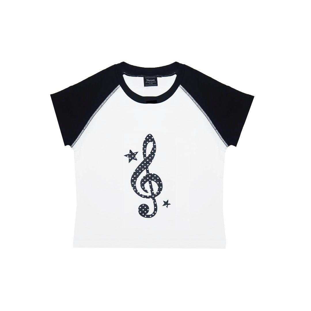 Note raglan tee _ White